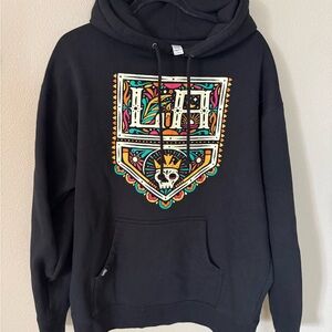 Violent Gentlemen Hoodie Skull Crest Graphic Black Size Large Streetwear